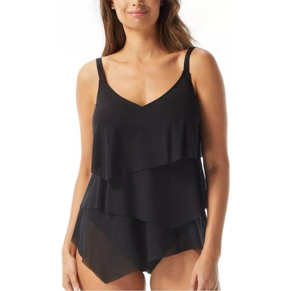 COCO REEF Women' Flourish Underwire BraSized Tankini Top Black swimming suit - Picture 1 of 13